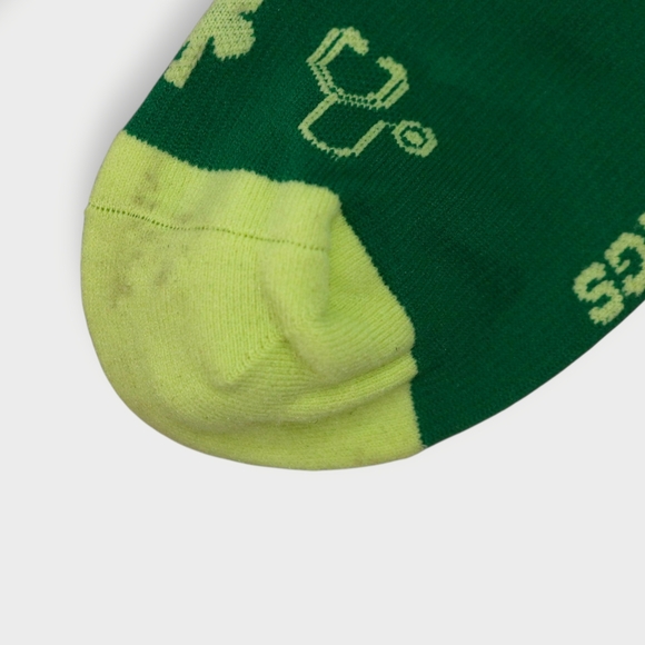 FIGS Compression Socks Lucky 4 Leaf Clover Green One Size Padded Socks - Picture 8 of 8